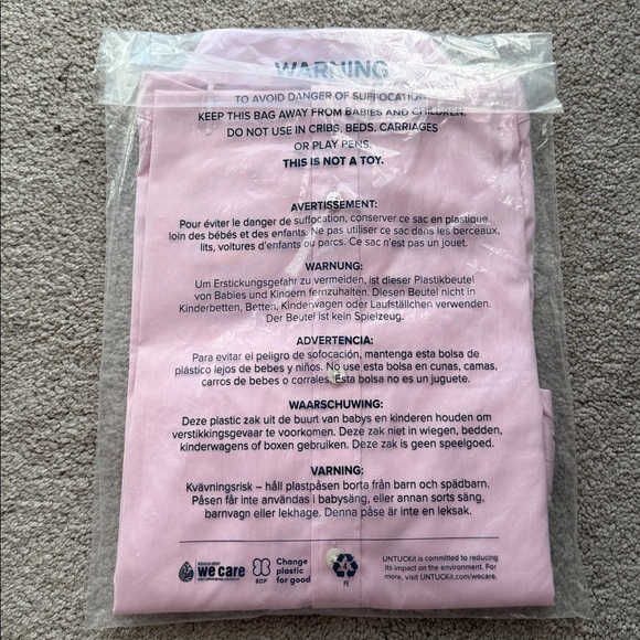 UNTUCKit Bella Pink Wrinkle Free Shirt NWT Size 8 Regular Fit - Picture 3 of 3